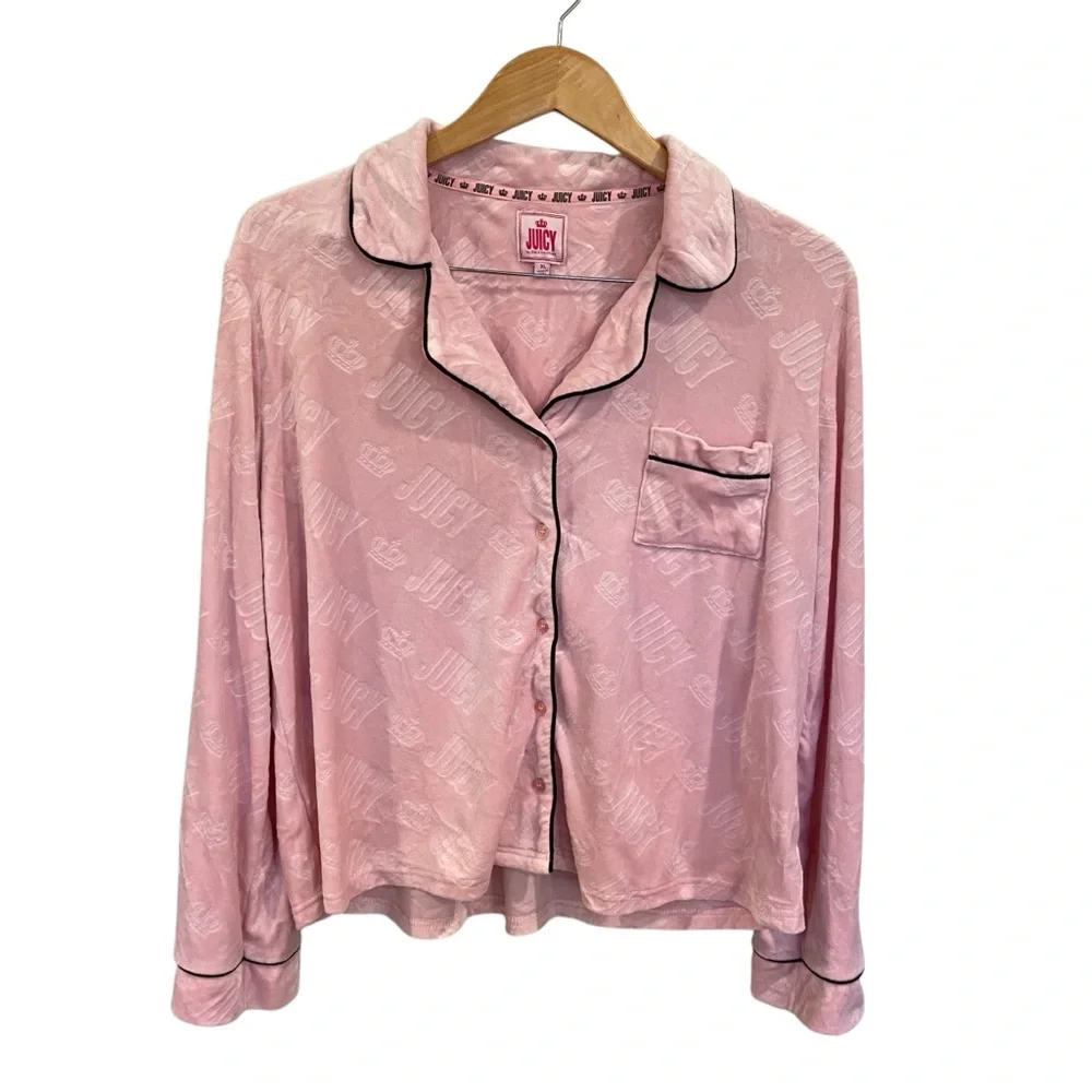 Juicy Couture Velour Velvet 3 Piece Pink Pajama Set Size XL - Picture 2 of 10